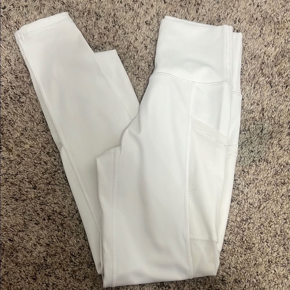 White High-Waisted Leggings